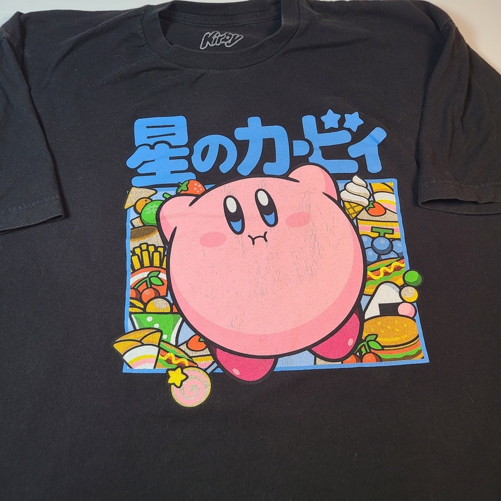 Kirby T-Shirt‎ Black 2XL Video Game Manga Japanese Graphic Tee